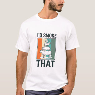 Camiseta Eu fumaria aquele design de animais de fazenda de