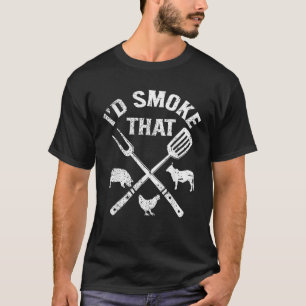 Camiseta Eu fumaria aquele porco galinha churrasco Topo