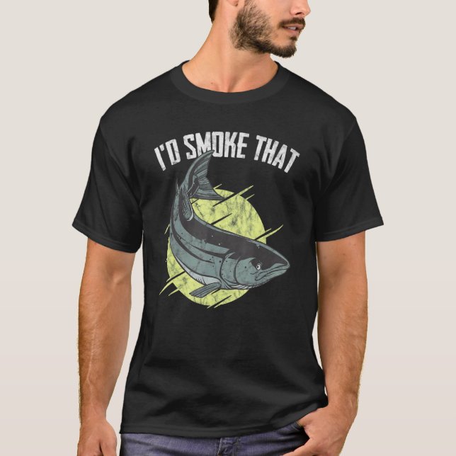 Camiseta Eu Fumaria Esse Salmão Grelhado Churrasco Peixe (Frente)