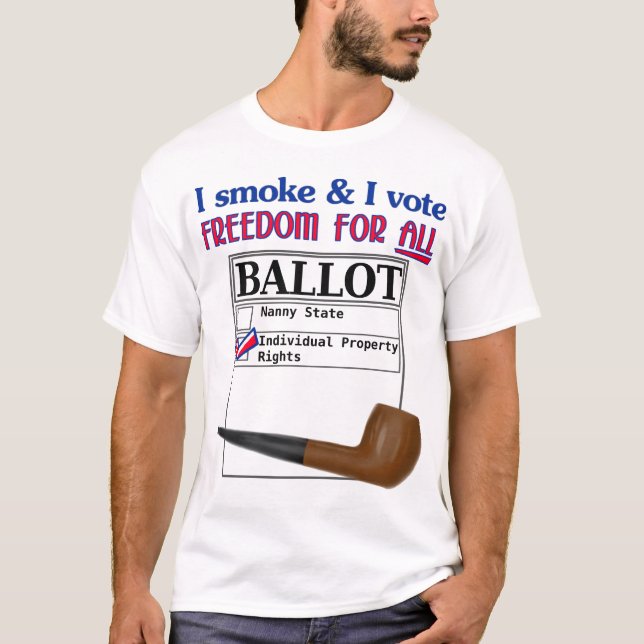 Camiseta Eu fumo e eu voto - direitos de propriedade (Frente)