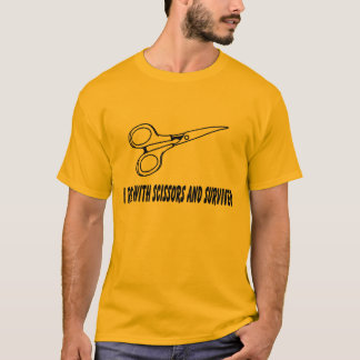 Camiseta eu funcionei com tesouras e sobrevivi
