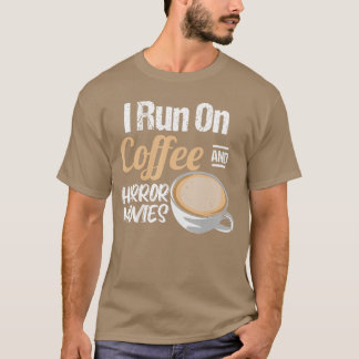 Camiseta Eu Funciono Com Café E Filmes De Terror amigo vint