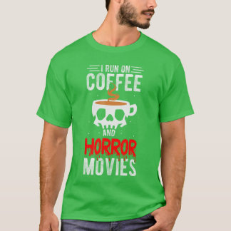 Camiseta Eu Funciono Com Café E Filmes De Terror Café Terro