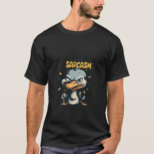 Camiseta Eu Funciono com Café e Sarcasmo Amo Pato Divertido