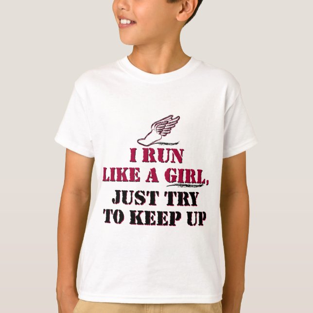 Camiseta Eu funciono como uma menina (vermelha) (Frente)