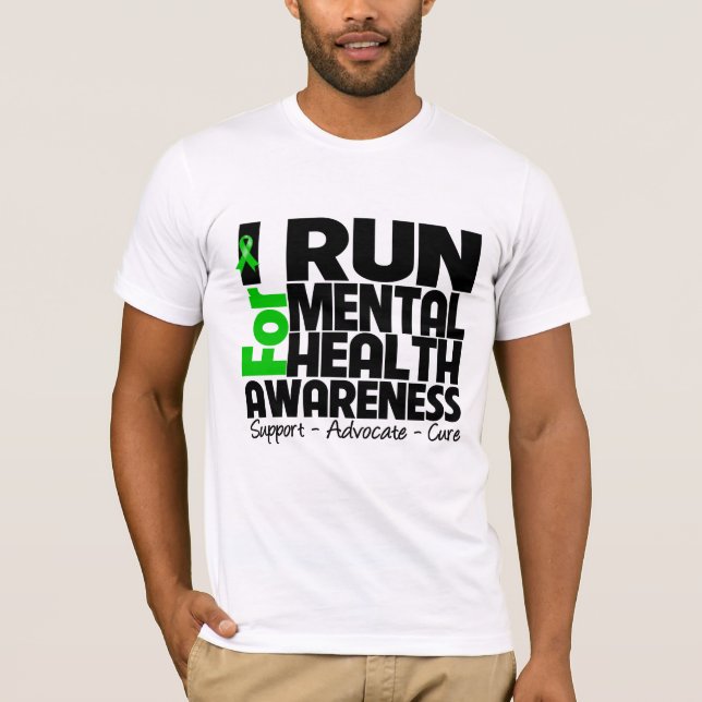 Camiseta Eu funciono para a consciência da saúde mental (Frente)