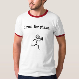Camiseta eu funciono para a pizza