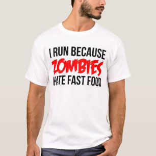 Camiseta Eu funciono porque os zombis deiam o fast food