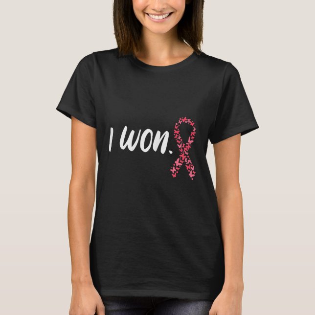 Camiseta Eu Ganho Sensibilização Para O Cancer Da Mama Supo (Frente)