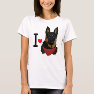 Camiseta Eu german shepherd do coração mim amo Shepards