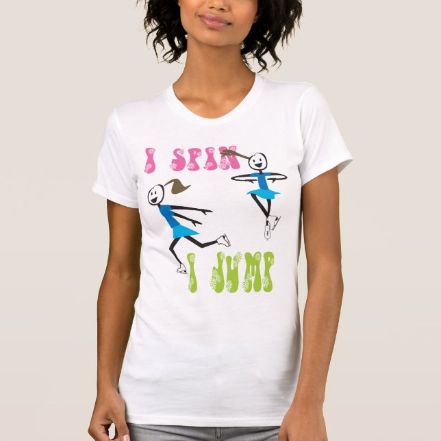 Camiseta eu giro-me salto o T do patinagem no gelo (Frente)