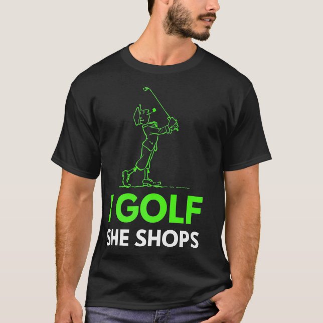 Camiseta Eu Golfe Ela Compra Premium (Frente)