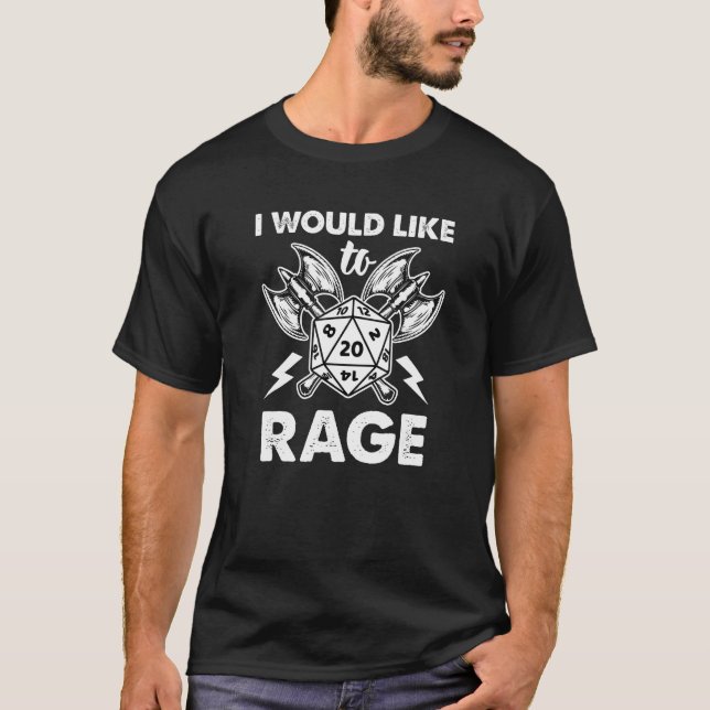Camiseta Eu Gostaria de usar Rage Rpg Role jogar GameTablet (Frente)