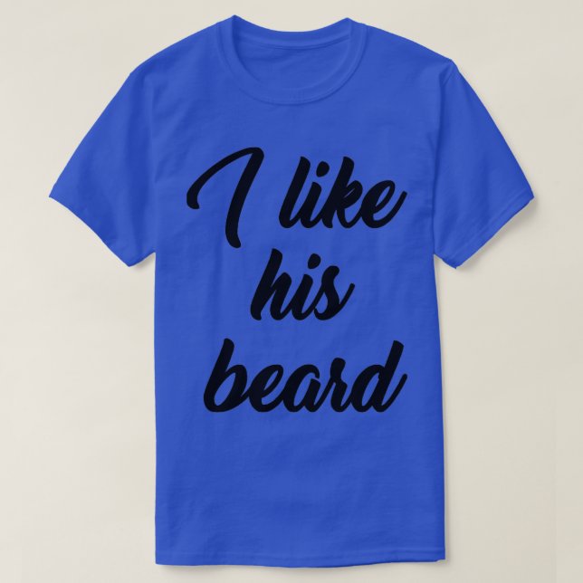 Camiseta Eu gosto da barba dele de preto para mulheres e ho (Frente do Design)