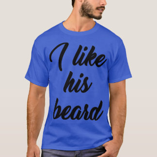Camiseta Eu gosto da barba dele de preto para mulheres e ho