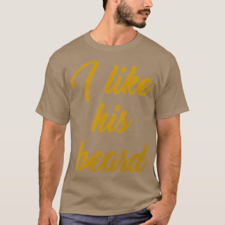 Camiseta Eu gosto da barba dele Dourada para mulheres e hom