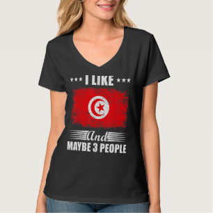 Camiseta Eu Gosto Da Tunísia E Talvez De Três Bandeiras Pes