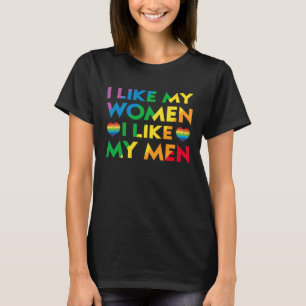 Camiseta Eu gosto das minhas mulheres meus homens Gay lésbi