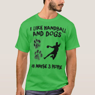 Camiseta Eu Gosto De Andebol E Cachorros De Andebol, Citand