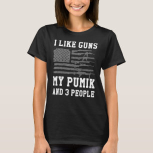 Camiseta Eu Gosto De Armas Meu Pumik E Três Pessoas