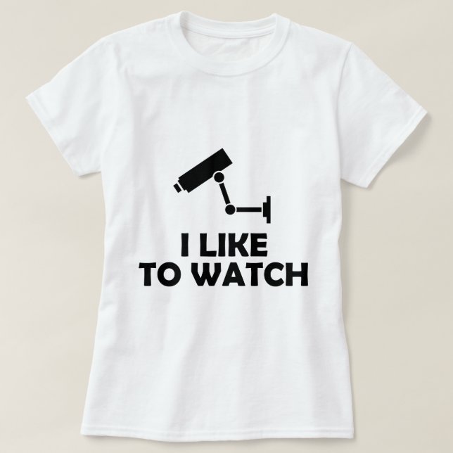 Camiseta Eu Gosto de Assistir à Gravação da Câmera de Vídeo (Frente do Design)