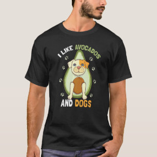 Camiseta Eu Gosto De Avocados E Cães Cão Guacamole Pet Avoc