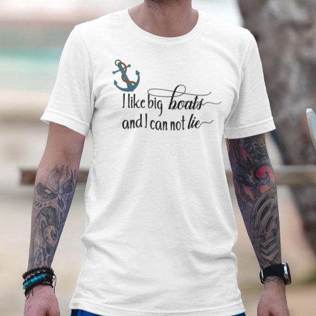 Camiseta Eu Gosto de Barcos Grandes e Não Posso Mentir Lago (Criador carregado)