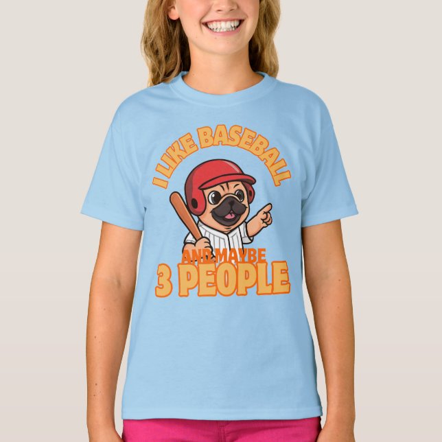 Camiseta Eu gosto de beisebol  (Frente)