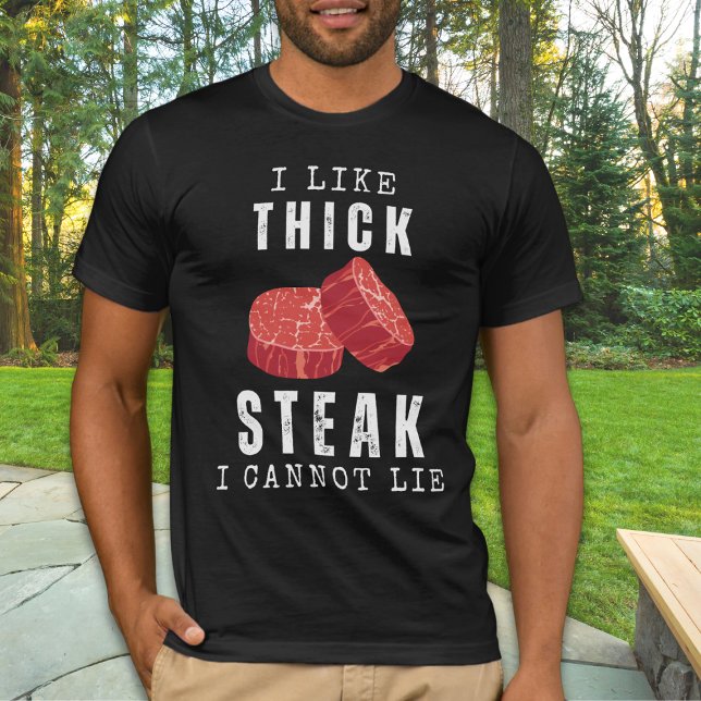 Camiseta Eu Gosto De Bife Grosso Eu Não Posso Mentir Carnív (Sink your teeth into style with our carnivore-inspired tee: 'I Like THICK STEAK I Cannot Lie.' )