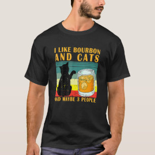 Camiseta Eu Gosto de Bourbon E Gatos E Talvez 3 Pessoas