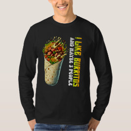 Camiseta eu gosto de burritos e talvez três pessoas