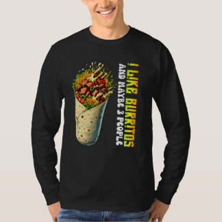 Camiseta eu gosto de burritos e talvez três pessoas