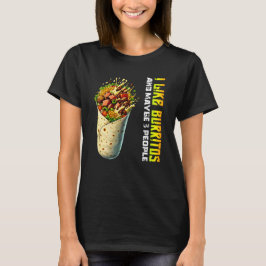 Camiseta eu gosto de burritos e talvez três pessoas