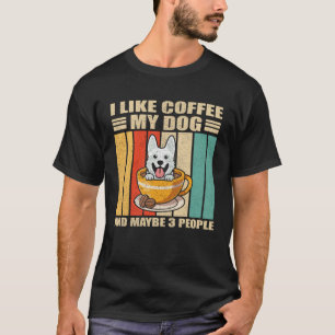 Camiseta Eu Gosto de Cachorro Pastor Alemão Branco e Talvez