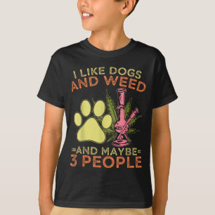 Camiseta Eu gosto de cachorros e talvez 3 pessoas citação d