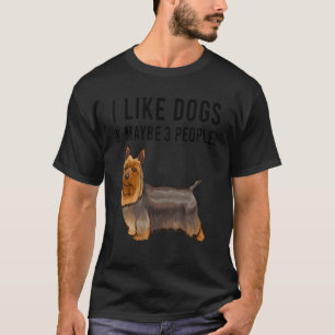 Camiseta Eu Gosto De Cachorros Silky Terrier E Talvez 3 Pes