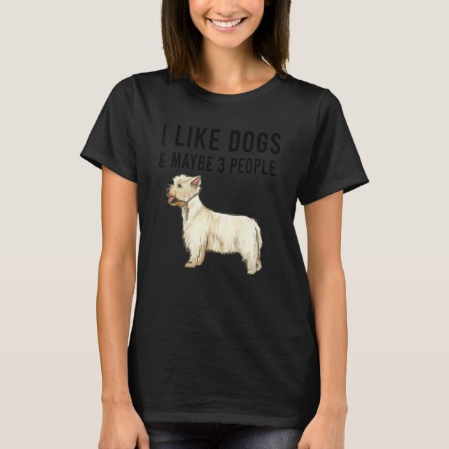 Camiseta Eu Gosto De Cães Brancos Da Terra Oeste E Talvez (Frente)
