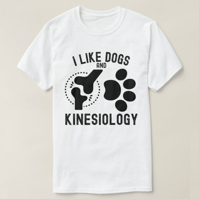 Camiseta Eu Gosto de Cães e Cinesiologia (Frente do Design)