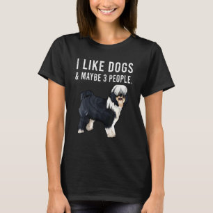 Camiseta Eu Gosto de Cães Terrier Tibetano E Talvez 3 Pesso