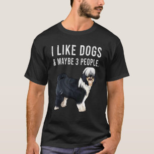 Camiseta Eu Gosto de Cães Terrier Tibetano E Talvez 3 Pesso