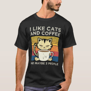 Camiseta Eu Gosto De Café E Gato E Talvez 3 Pessoas De Pet