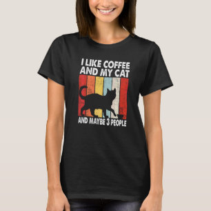 Camiseta Eu Gosto De Café E Meu Gato Talvez 3 Pessoas De Vi