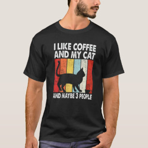 Camiseta Eu Gosto de Café E Meu Gato Talvez 3 Pessoas Vinta