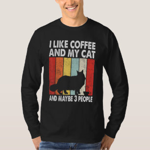 Camiseta Eu Gosto De Café E Meu Gato Talvez Três Pessoas De