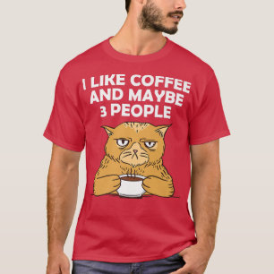 Camiseta Eu gosto de café e talvez três pessoas Premium T-S