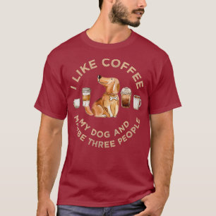 Camiseta Eu gosto de café, meu cachorro e talvez três Pesso
