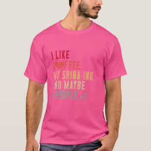 Camiseta Eu Gosto de Café Meu Dono de Cachorro SHIBA Inu Am