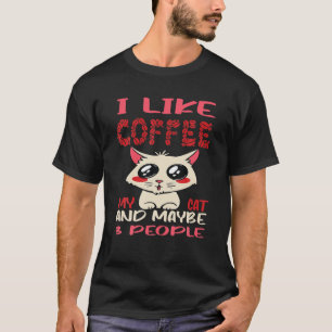 Camiseta Eu Gosto De Café Meu Gato E Talvez 3 Pessoas De C