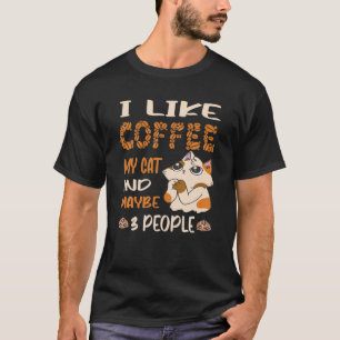 Camiseta Eu Gosto De Café Meu Gato E Talvez 3 Pessoas De C