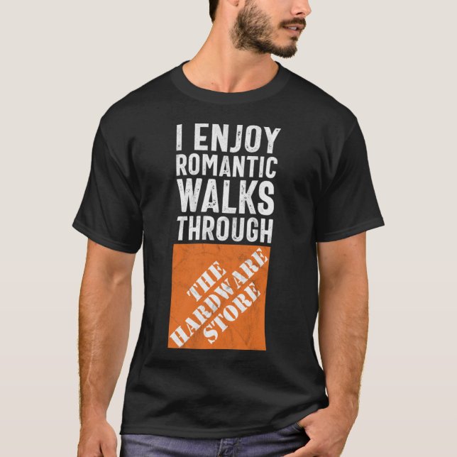 Camiseta Eu gosto de caminhadas românticas pela loja de har (Frente)